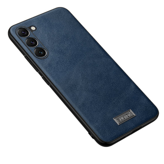 For Samsung Galaxy S23 5G SULADA Shockproof TPU Hybrid Handmade Leather Phone Case(Blue) - Galaxy S23 5G Cases by SULADA | Online Shopping UK | buy2fix