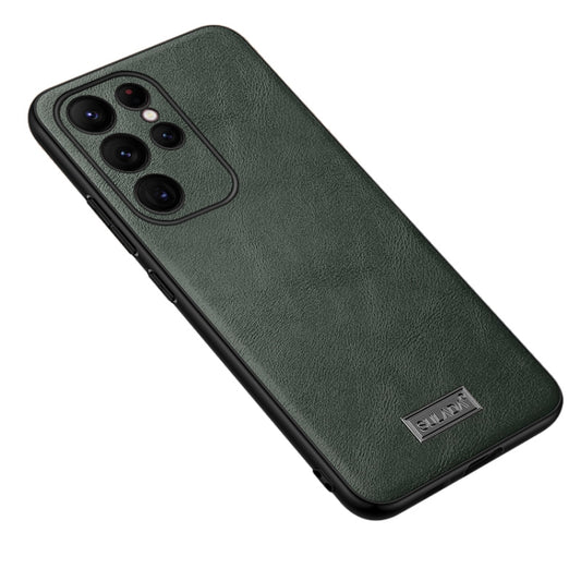 For Samsung Galaxy S24 Ultra 5G SULADA Shockproof TPU Hybrid Handmade Leather Phone Case(Green) - Galaxy S24 Ultra 5G Cases by SULADA | Online Shopping UK | buy2fix