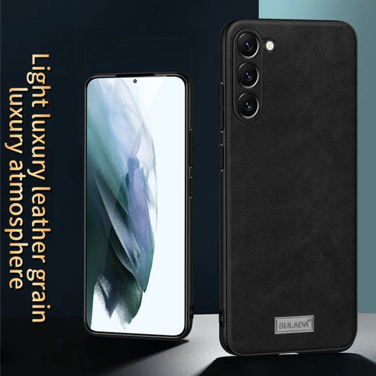 For Samsung Galaxy S23 5G SULADA Shockproof TPU Hybrid Handmade Leather Phone Case(Blue) - Galaxy S23 5G Cases by SULADA | Online Shopping UK | buy2fix