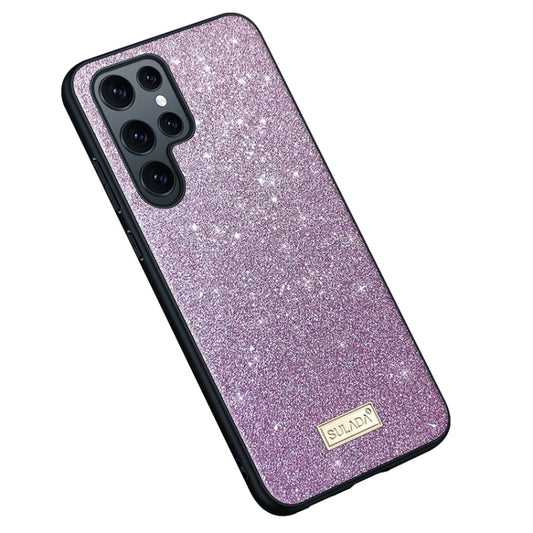 For Samsung Galaxy S24 Ultra 5G SULADA Glittery TPU Hybrid Handmade Leather Phone Case(Purple) - Galaxy S24 Ultra 5G Cases by SULADA | Online Shopping UK | buy2fix