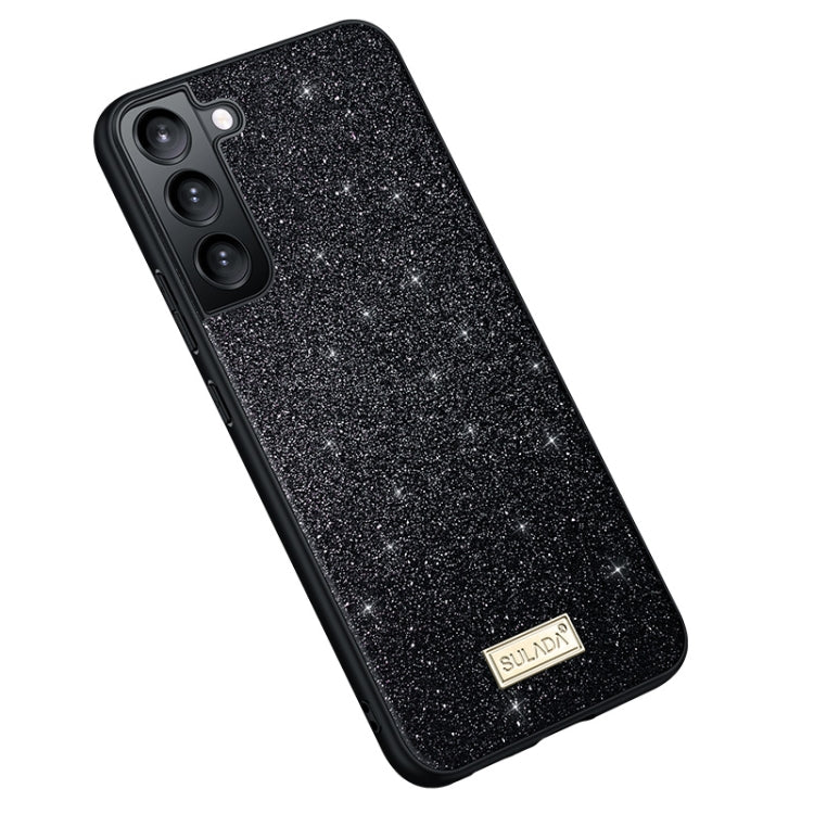 For Samsung Galaxy S24+ 5G SULADA Glittery TPU Hybrid Handmade Leather Phone Case(Black) - Galaxy S24+ 5G Cases by SULADA | Online Shopping UK | buy2fix
