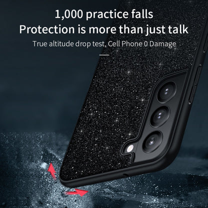 For Samsung Galaxy S24+ 5G SULADA Glittery TPU Hybrid Handmade Leather Phone Case(Black) - Galaxy S24+ 5G Cases by SULADA | Online Shopping UK | buy2fix
