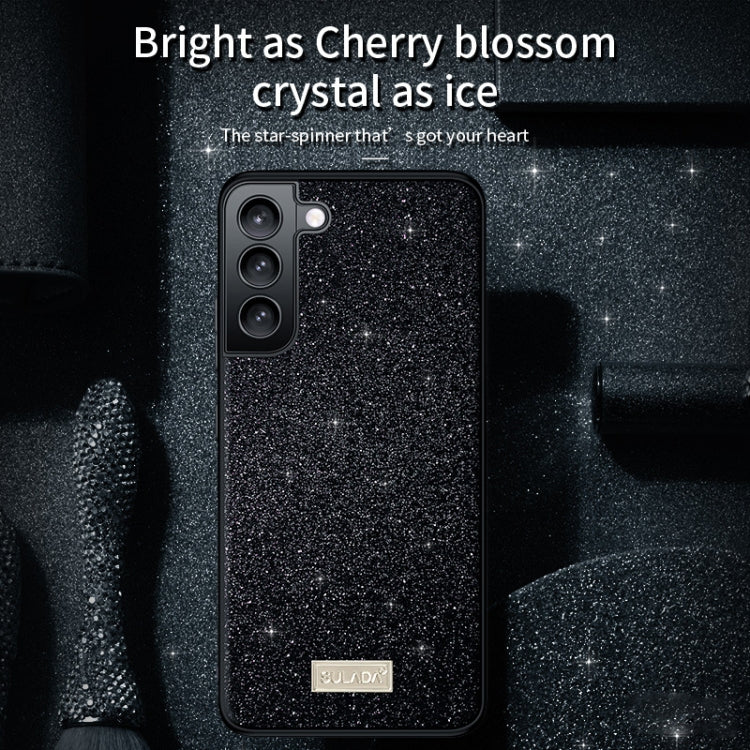 For Samsung Galaxy S24+ 5G SULADA Glittery TPU Hybrid Handmade Leather Phone Case(Black) - Galaxy S24+ 5G Cases by SULADA | Online Shopping UK | buy2fix