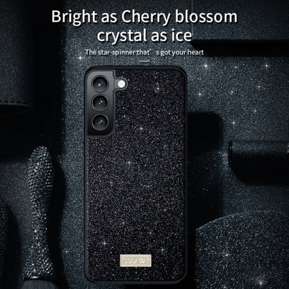 For Samsung Galaxy S24+ 5G SULADA Glittery TPU Hybrid Handmade Leather Phone Case(Black) - Galaxy S24+ 5G Cases by SULADA | Online Shopping UK | buy2fix