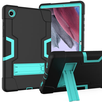 For Samsung Galaxy Tab A8 Contrast Color Robot Silicone Hybrid PC Tablet Case with Holder(Black Mint Green) - Other Galaxy Tab PC by buy2fix | Online Shopping UK | buy2fix