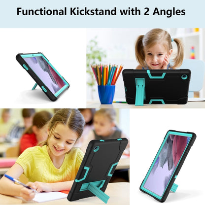 For Samsung Galaxy Tab A8 Contrast Color Robot Silicone Hybrid PC Tablet Case with Holder(Black Mint Green) - Other Galaxy Tab PC by buy2fix | Online Shopping UK | buy2fix