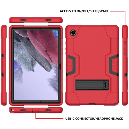 For Samsung Galaxy Tab A8 Contrast Color Robot Silicone Hybrid PC Tablet Case with Holder(Red Black) - Other Galaxy Tab PC by buy2fix | Online Shopping UK | buy2fix
