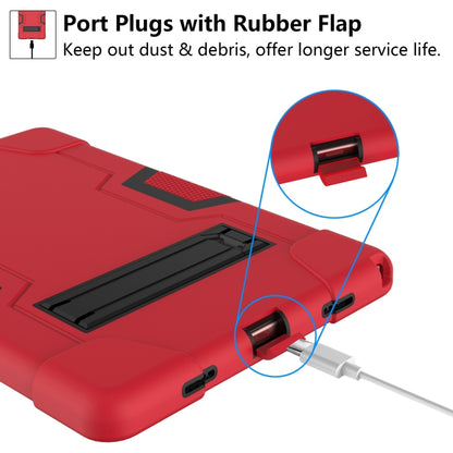 For Samsung Galaxy Tab A8 Contrast Color Robot Silicone Hybrid PC Tablet Case with Holder(Red Black) - Other Galaxy Tab PC by buy2fix | Online Shopping UK | buy2fix