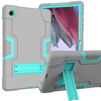 For Samsung Galaxy Tab A8 Contrast Color Robot Silicone Hybrid PC Tablet Case with Holder(Grey Mint Green) - Other Galaxy Tab PC by buy2fix | Online Shopping UK | buy2fix