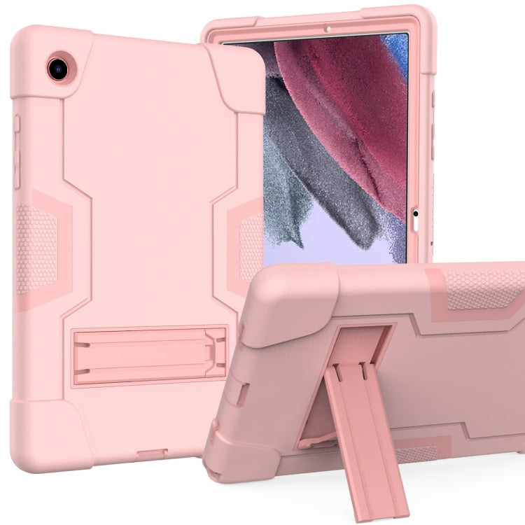 For Samsung Galaxy Tab A8 Contrast Color Robot Silicone Hybrid PC Tablet Case with Holder(Rose Gold) - Other Galaxy Tab PC by buy2fix | Online Shopping UK | buy2fix
