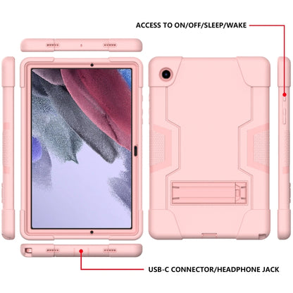 For Samsung Galaxy Tab A8 Contrast Color Robot Silicone Hybrid PC Tablet Case with Holder(Rose Gold) - Other Galaxy Tab PC by buy2fix | Online Shopping UK | buy2fix