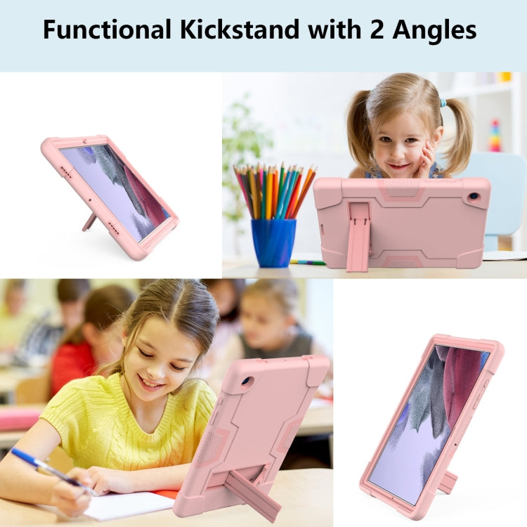 For Samsung Galaxy Tab A8 Contrast Color Robot Silicone Hybrid PC Tablet Case with Holder(Rose Gold) - Other Galaxy Tab PC by buy2fix | Online Shopping UK | buy2fix