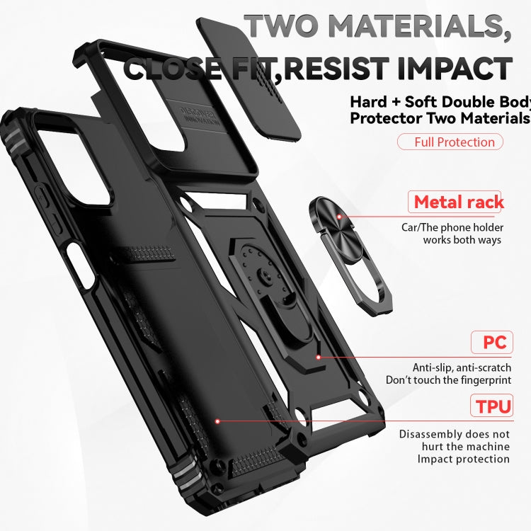 For Motorola Moto G Play 5G 2024 Sliding Camshield Holder Phone Case(Black) by buy2fix