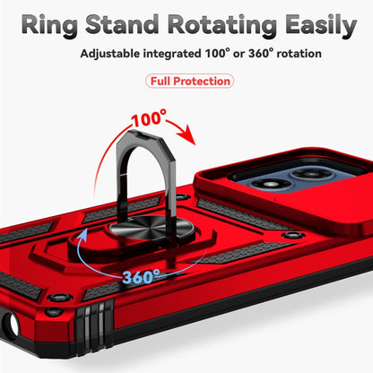 For Motorola Moto G Play 5G 2024 Sliding Camshield Holder Phone Case(Red) by buy2fix