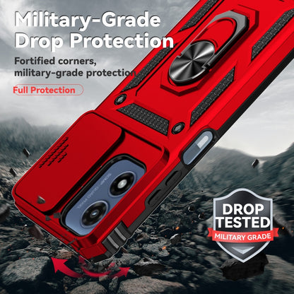 For Motorola Moto G Play 5G 2024 Sliding Camshield Holder Phone Case(Red) by buy2fix