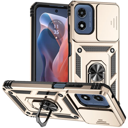 For Motorola Moto G Play 5G 2024 Sliding Camshield Holder Phone Case(Gold) by buy2fix