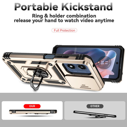 For Motorola Moto G Play 5G 2024 Sliding Camshield Holder Phone Case(Gold) by buy2fix