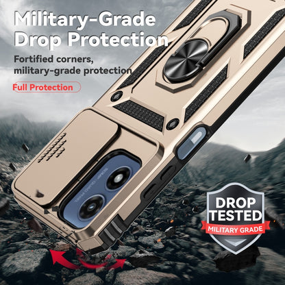 For Motorola Moto G Play 5G 2024 Sliding Camshield Holder Phone Case(Gold) by buy2fix