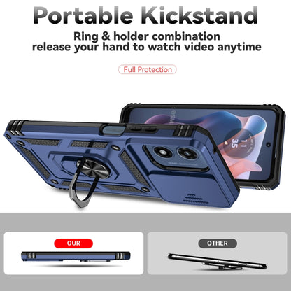 For Motorola Moto G Play 5G 2024 Sliding Camshield Holder Phone Case(Blue) by buy2fix