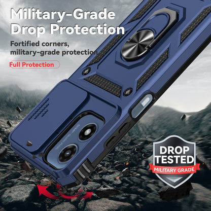 For Motorola Moto G Play 5G 2024 Sliding Camshield Holder Phone Case(Blue) by buy2fix