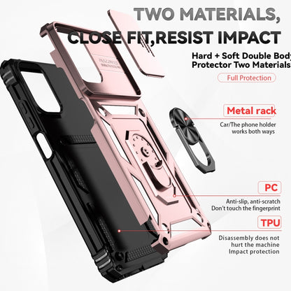 For Motorola Moto G Play 5G 2024 Sliding Camshield Holder Phone Case(Rose Gold) by buy2fix