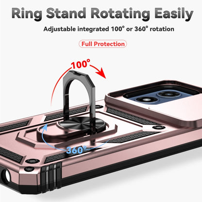 For Motorola Moto G Play 5G 2024 Sliding Camshield Holder Phone Case(Rose Gold) by buy2fix