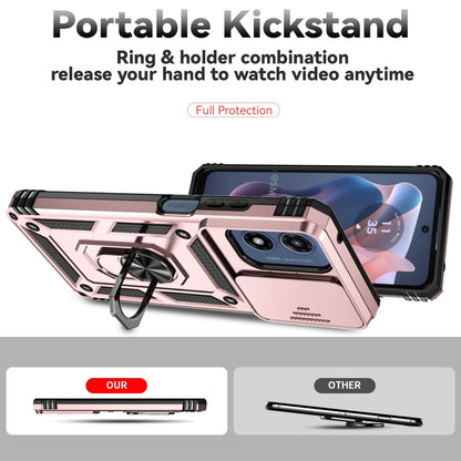 For Motorola Moto G Play 5G 2024 Sliding Camshield Holder Phone Case(Rose Gold) by buy2fix