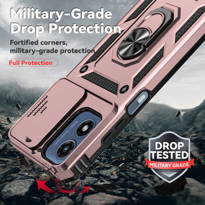 For Motorola Moto G Play 5G 2024 Sliding Camshield Holder Phone Case(Rose Gold) by buy2fix
