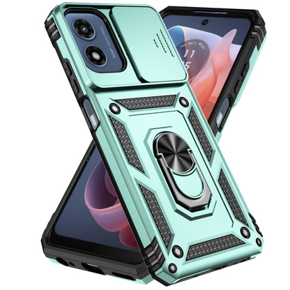 For Motorola Moto G Play 5G 2024 Sliding Camshield Holder Phone Case(Dark Green) by buy2fix