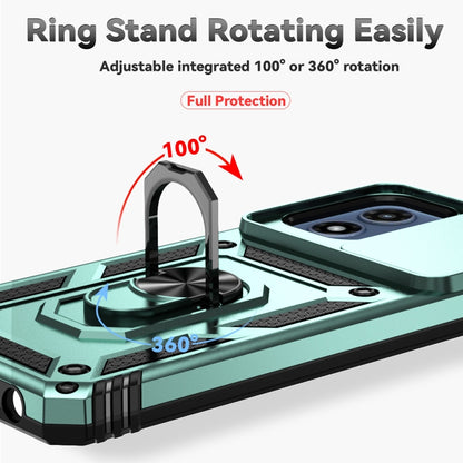 For Motorola Moto G Play 5G 2024 Sliding Camshield Holder Phone Case(Dark Green) by buy2fix