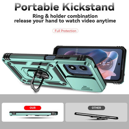 For Motorola Moto G Play 5G 2024 Sliding Camshield Holder Phone Case(Dark Green) by buy2fix