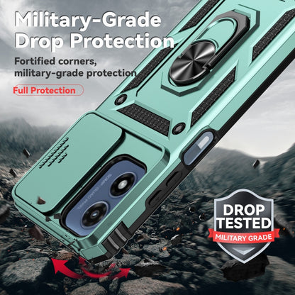 For Motorola Moto G Play 5G 2024 Sliding Camshield Holder Phone Case(Dark Green) by buy2fix