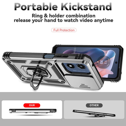 For Motorola Moto G Play 5G 2024 Sliding Camshield Holder Phone Case(Silver) by buy2fix