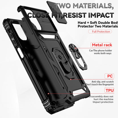 For Motorola Moto G22 5G / Moto G Play 2024 Sliding Camshield Holder Phone Case(Black) by buy2fix
