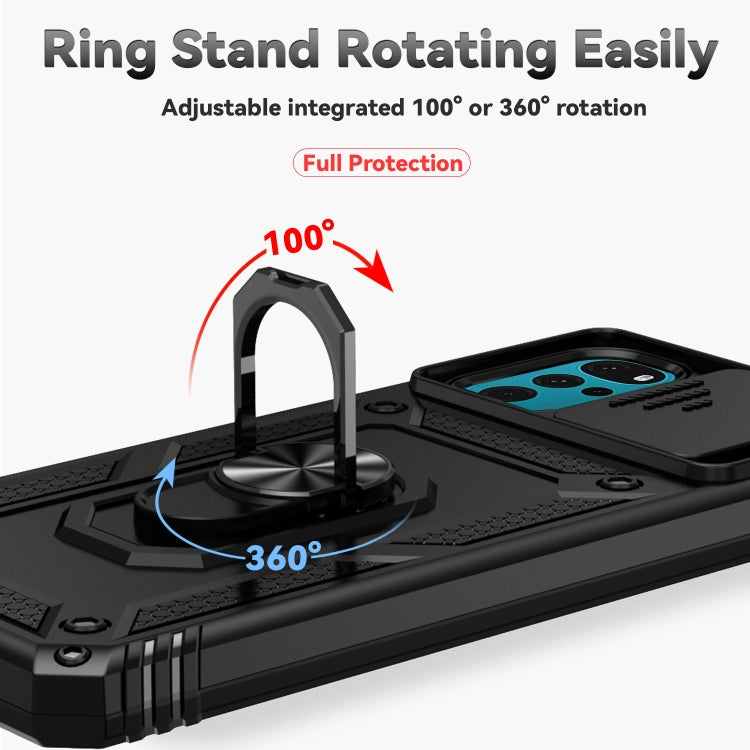 For Motorola Moto G22 5G / Moto G Play 2024 Sliding Camshield Holder Phone Case(Black) by buy2fix