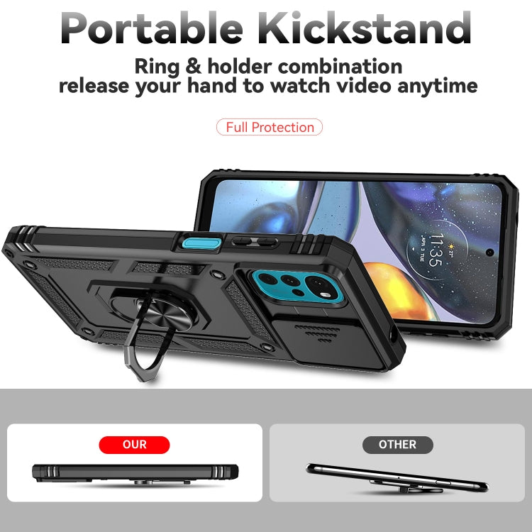 For Motorola Moto G22 5G / Moto G Play 2024 Sliding Camshield Holder Phone Case(Black) by buy2fix