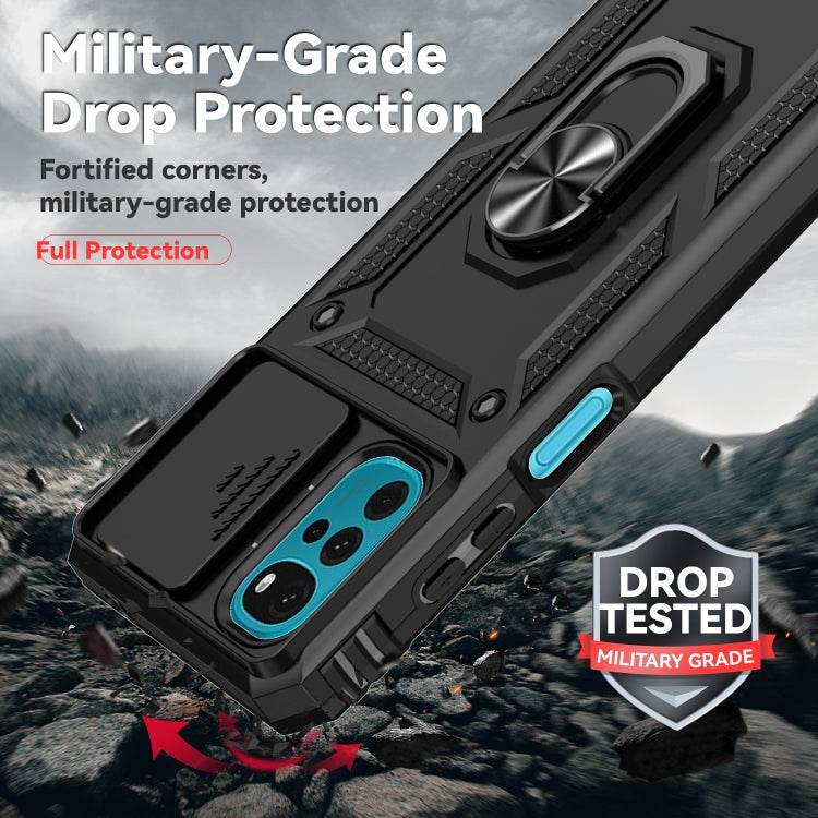 For Motorola Moto G22 5G / Moto G Play 2024 Sliding Camshield Holder Phone Case(Black) by buy2fix