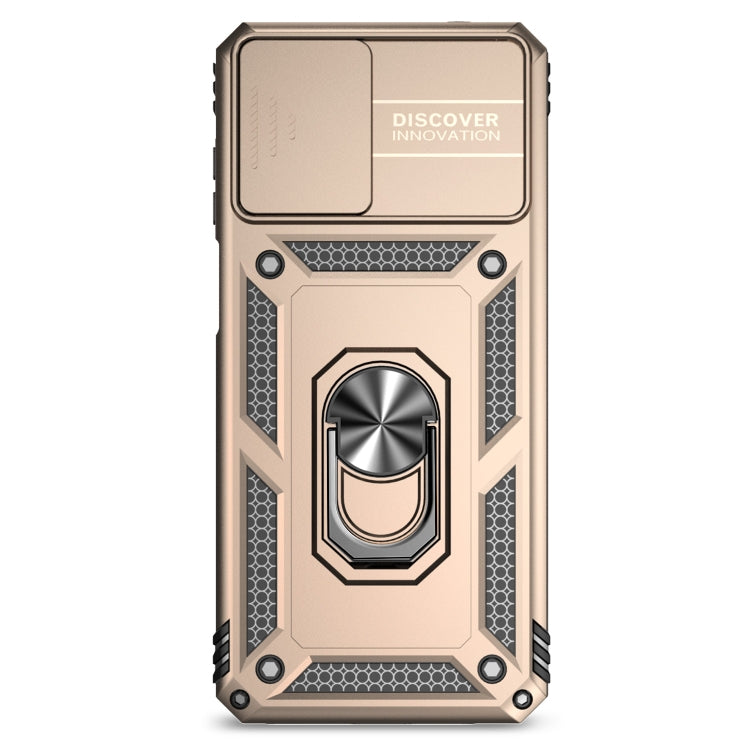 For Motorola Moto G22 5G / Moto G Play 2024 Sliding Camshield Holder Phone Case(Gold) by buy2fix