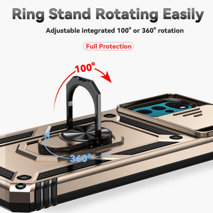 For Motorola Moto G22 5G / Moto G Play 2024 Sliding Camshield Holder Phone Case(Gold) by buy2fix