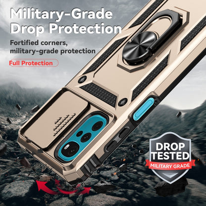 For Motorola Moto G22 5G / Moto G Play 2024 Sliding Camshield Holder Phone Case(Gold) by buy2fix