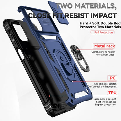 For Motorola Moto G22 5G / Moto G Play 2024 Sliding Camshield Holder Phone Case(Blue) by buy2fix