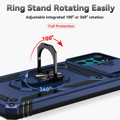 For Motorola Moto G22 5G / Moto G Play 2024 Sliding Camshield Holder Phone Case(Blue) by buy2fix