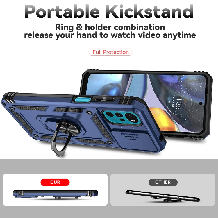 For Motorola Moto G22 5G / Moto G Play 2024 Sliding Camshield Holder Phone Case(Blue) by buy2fix