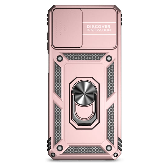 For Motorola Moto G22 5G / Moto G Play 2024 Sliding Camshield Holder Phone Case(Rose Gold) by buy2fix