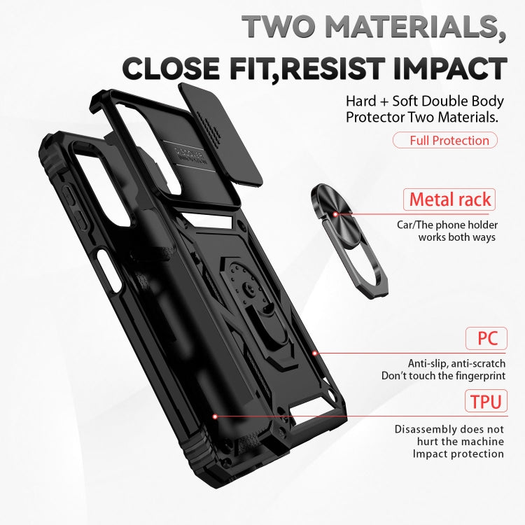 For Samsung Galaxy A24 Sliding Camshield Holder Phone Case(Black) by buy2fix