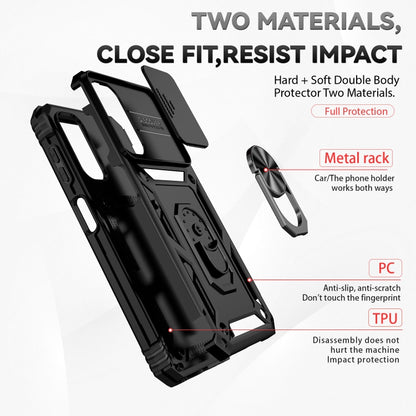 For Samsung Galaxy A24 Sliding Camshield Holder Phone Case(Black) by buy2fix