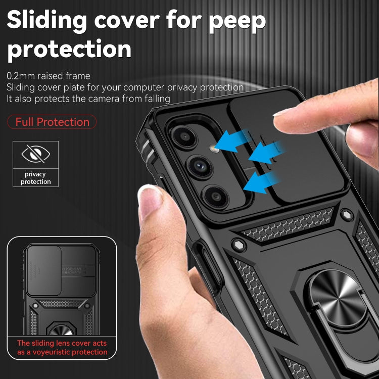 For Samsung Galaxy A24 Sliding Camshield Holder Phone Case(Black) by buy2fix