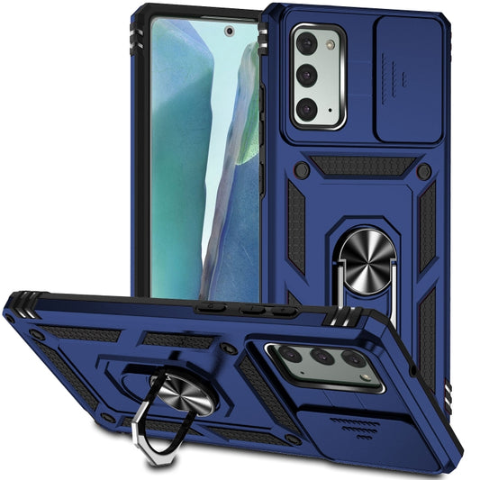 For Samsung Galaxy Note20 Sliding Camshield Holder Phone Case(Blue) by buy2fix