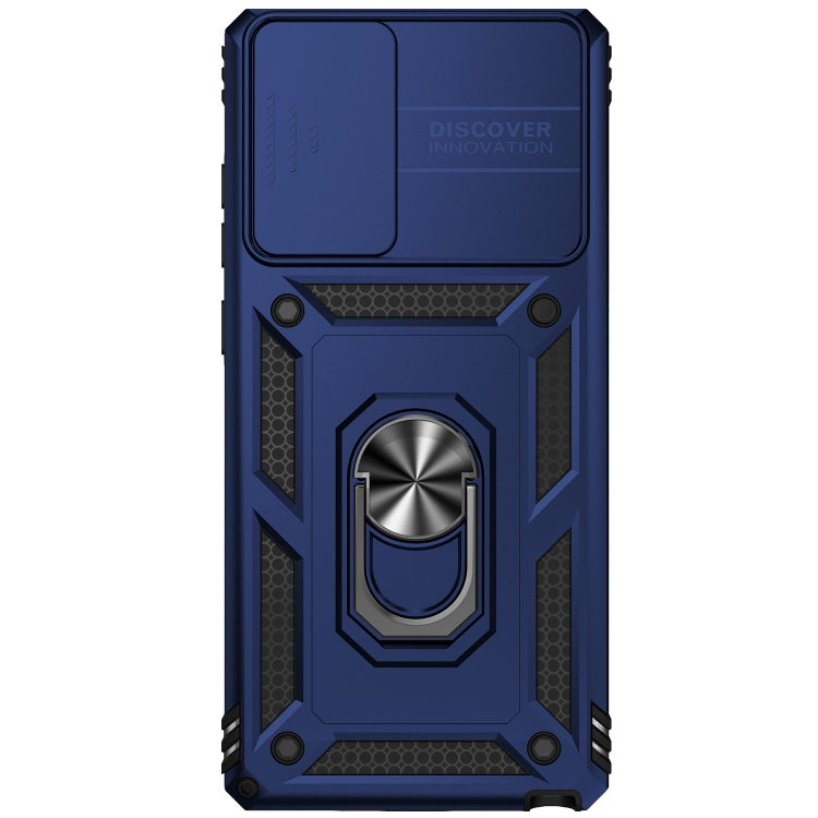 For Samsung Galaxy Note20 Sliding Camshield Holder Phone Case(Blue) by buy2fix