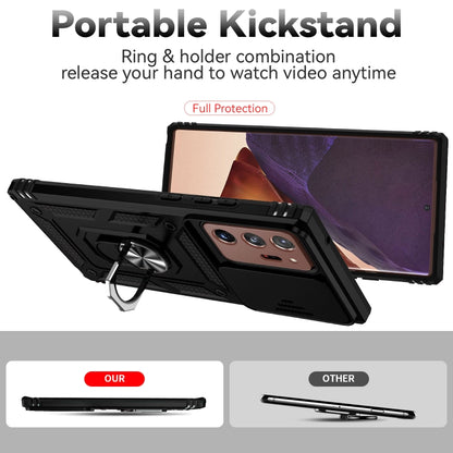 For Samsung Galaxy Note20 Ultra Sliding Camshield Holder Phone Case(Black) by buy2fix